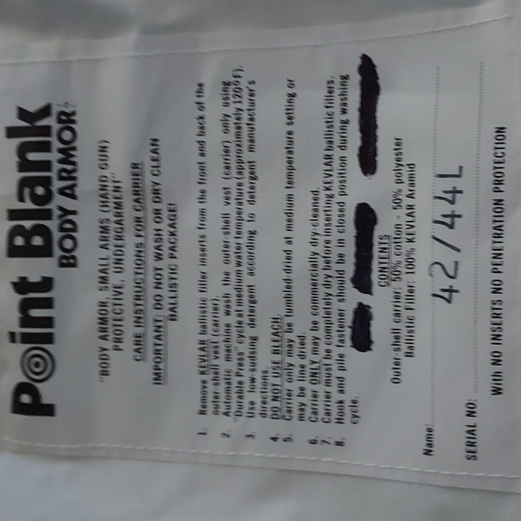 Point Blank Body Armor Accessories New Point Blank Body Armor White